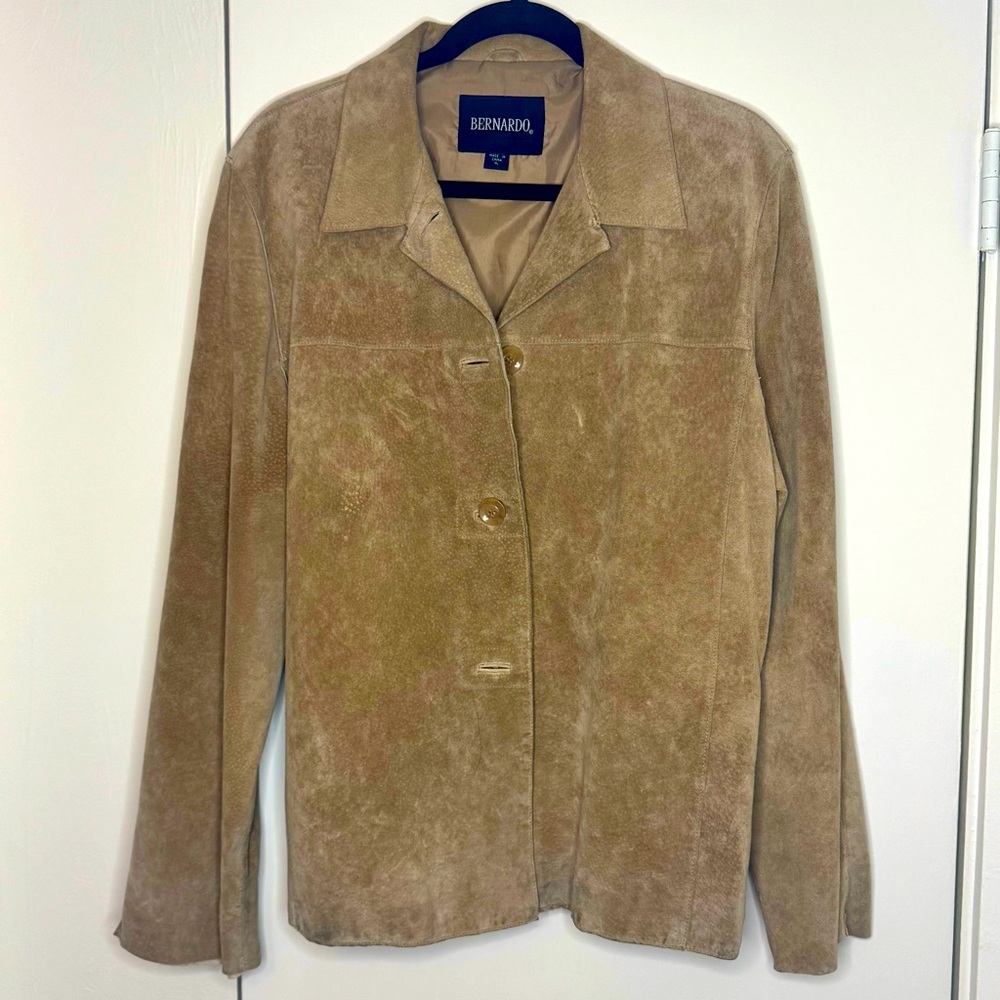 Bernardo Light Tan Suede Blazer Women’s XL